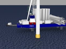 Bleutec's wind turbine installation vessel has been dubbed by the company as a 'WTIV-Light' reduced-cost crane ship. Bleutec's wind turbine installation vessel has been dubbed by the company as a 'WTIV-Light' reduced-cost crane ship.