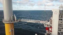 Graphic depiction of the Barge Master motion-compensated Next Generation Gangway. Graphic depiction of the Barge Master motion-compensated Next Generation Gangway.