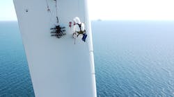 In June 2021, the BladeBug robot completed its first remote lightning protection test on an offshore turbine. Controlled from the safety of the nacelle, BladeBUG was able to perform a series of checks and tasks beyond the visual line of sight. In June 2021, the BladeBug robot completed its first remote lightning protection test on an offshore turbine. Controlled from the safety of the nacelle, BladeBUG was able to perform a series of checks and tasks beyond the visual line of sight.