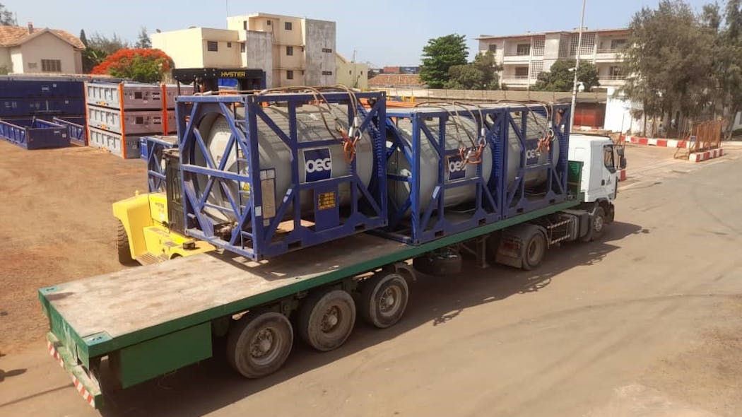 Offshore cargo carrying units were mobilized from OEG Offshore&rsquo;s Senegal operations base to support the Grand Tortue Ahmeyim gas field.