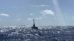 The SEA-KIT USV Maxlimer returning from HT-HH caldera in Tonga. The SEA-KIT USV Maxlimer returning from HT-HH caldera in Tonga.