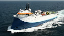 The three-month multi-vessel project will utilize more than 7,000 nodes. The Vespucci vessel is pictured. The three-month multi-vessel project will utilize more than 7,000 nodes. The Vespucci vessel is pictured.