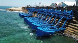 This installation located at the Port of Jaffa in Tel Aviv will be the first wave-powered energy station connected to Israel’s energy grid. This installation located at the Port of Jaffa in Tel Aviv will be the first wave-powered energy station connected to Israel’s energy grid.