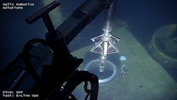 Dual-string barrier evaluation toolstring entering the wellbore. Dual-string barrier evaluation toolstring entering the wellbore.