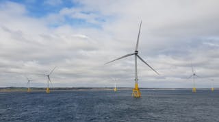 The Aberdeen Offshore Wind Farm is located about 3 km off the coast of Aberdeen, UK. With its 11 wind turbines, it has a total capacity of 93.2 MW.