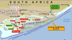 This map displays the Algoa-Gamtoos license in the Outeniqua Basin. This map displays the Algoa-Gamtoos license in the Outeniqua Basin.
