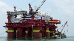 Floatel Triumph is a semisubmersible accommodation and construction support vessel. Floatel Triumph is a semisubmersible accommodation and construction support vessel.