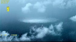 The gas leak in the Baltic Sea from Nord Stream is photographed from a Swedish Coast Guard aircraft, Sept. 27, 2022. The gas leak in the Baltic Sea from Nord Stream is photographed from a Swedish Coast Guard aircraft, Sept. 27, 2022.