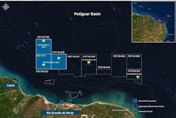 Petrobras concessions are located in the Equatorial margin in the deepwater Potiguar Basin.