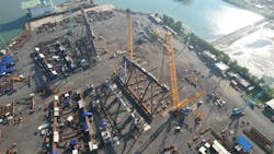 Development works on the third batch of the Al Shaheen offshore oil field, located 80 km north of Ras Laffan coast, have entered an important phase with the assembly of two new jackets on which the wellhead platforms will be placed. Development works on the third batch of the Al Shaheen offshore oil field, located 80 km north of Ras Laffan coast, have entered an important phase with the assembly of two new jackets on which the wellhead platforms will be placed.