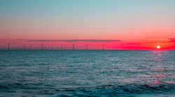 Offshore Wind Crimson Dawn Dreamstime L 121600676
