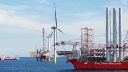 Installation of bottom-fixed offshore wind turbines require specialized wind turbine installation vessels (WTIVs). Installation of bottom-fixed offshore wind turbines require specialized wind turbine installation vessels (WTIVs).