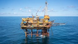Heather’s production, drilling and utilities platform is 460 km northeast of Aberdeen in a water depth of 143 m. Heather’s production, drilling and utilities platform is 460 km northeast of Aberdeen in a water depth of 143 m.