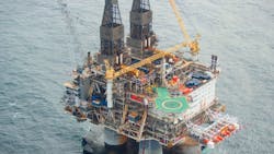 The Hibernia platform is located 315 km east southeast of St. John’s and uses a fixed structure with three compartments: topsides, gravity-based structure and an offshore loading system. The Hibernia platform is located 315 km east southeast of St. John’s and uses a fixed structure with three compartments: topsides, gravity-based structure and an offshore loading system.