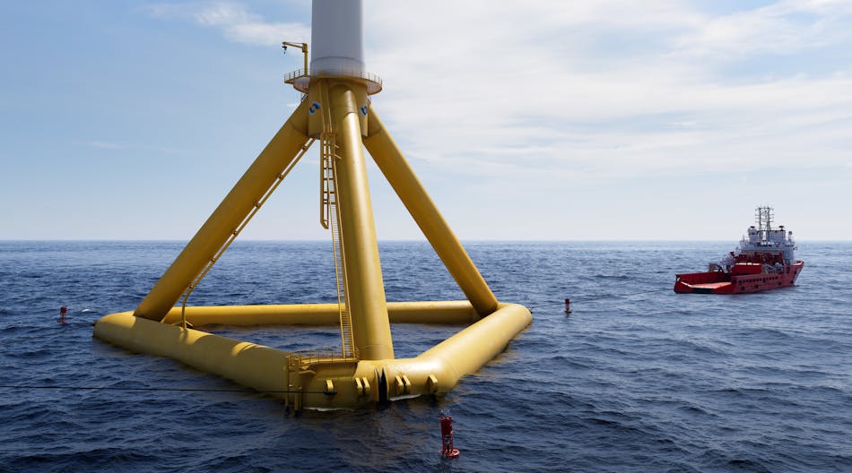 The companies propose deploying six wind turbines with total capacity of 100 MW on the MPS floating platform, PelaFlex, in water depths of 60-100 m.