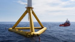 The companies propose deploying six wind turbines with total capacity of 100 MW on the MPS floating platform, PelaFlex, in water depths of 60-100 m. The companies propose deploying six wind turbines with total capacity of 100 MW on the MPS floating platform, PelaFlex, in water depths of 60-100 m.