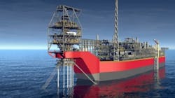 A Sangomar vessel operates offshore Senegal. A Sangomar vessel operates offshore Senegal.