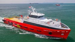 This 40m gen 3 fast crew boat has a max deadweight (DWT) of 105t. This 40m gen 3 fast crew boat has a max deadweight (DWT) of 105t.