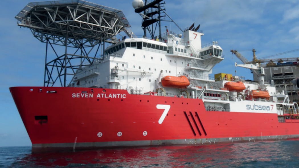 The Seven Atlantic diving support vessel has been offshore connecting the outer section of the Saturn Banks Pipeline System from the 24-inch manifold to the Southwark platform, ahead of the introduction of gas.