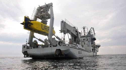The HMS Belos, a submarine rescue and diving vessel of the Swedish navy, assisted the Swedish coast guard in the investigation of the Nord Stream pipeline leaks.