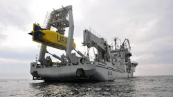 The HMS Belos, a submarine rescue and diving vessel of the Swedish navy, assisted the Swedish coast guard in the investigation of the Nord Stream pipeline leaks. The HMS Belos, a submarine rescue and diving vessel of the Swedish navy, assisted the Swedish coast guard in the investigation of the Nord Stream pipeline leaks.