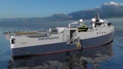 The dual ROV vessel, under Shearwater ownership and management, is expected to be available to clients early in second-quarter 2023 following a conversion of the SW Tasman multipurpose vessel (pictured).