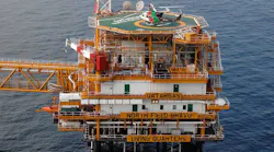 The three platforms installed for Qatargas 2 are remotely operated from the North Field Bravo (pictured), while the three, which are shared between Qatargas 3 and Qatargas 4, are operated remotely from the onshore control room. Natural gas from offshore is transferred to shore with the associated condensate via subsea pipelines.
