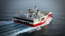 The Ramform Titan seismic ship launched in 2013. The Ramform Titan seismic ship launched in 2013.