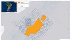 Tannat 3D PSDM Repro, comprising 25,000 sq km of data, will cover blocks offered in the active Uruguay Licensing Round. Tannat 3D PSDM Repro, comprising 25,000 sq km of data, will cover blocks offered in the active Uruguay Licensing Round.