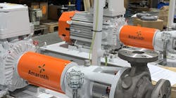 Amarinth API 610 titanium pumps on bespoke baseplates ready for shipment to VWS Westgarth Amarinth API 610 titanium pumps on bespoke baseplates ready for shipment to VWS Westgarth