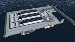 Conceptual drawing of Denmark’s “energy island” in the North Sea. Conceptual drawing of Denmark’s “energy island” in the North Sea.