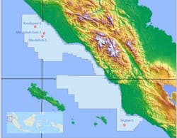 Map of offshore Aceh PSCs awarded to Conrad