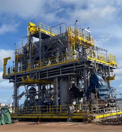 New gas lift compressor quayside in Gabon New gas lift compressor quayside in Gabon