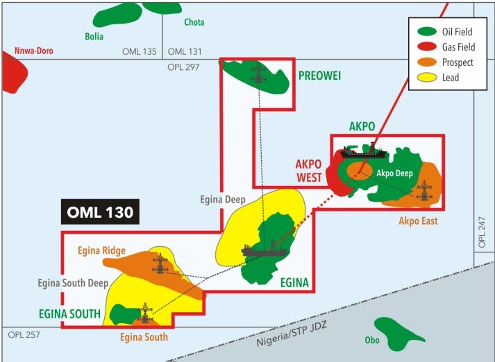 The map, taken from Africa Oil&apos;s second-quarter 2022 results report, illustrates the company&apos;s OML 130 investment outlook for the next 12 months.