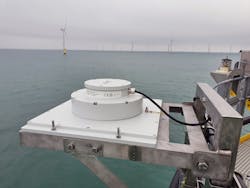 Miros RangeFinder is dry mounted to precisely measure wave height, peak and period at an offshore wind farm. Miros RangeFinder is dry mounted to precisely measure wave height, peak and period at an offshore wind farm.