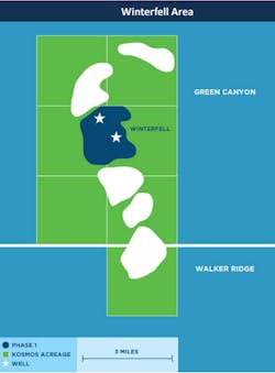 Kosmos Energy said in its second-quarter 2022 results report that the resource base is growing in the Winterfell area, and FID approval was expected at the end of the third quarter this year. Kosmos Energy said in its second-quarter 2022 results report that the resource base is growing in the Winterfell area, and FID approval was expected at the end of the third quarter this year.
