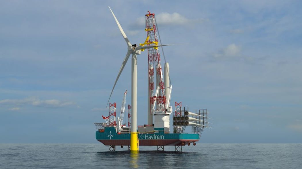 Huisman has secured a contract with Havfram, a subsea and offshore wind contractor, for delivery of a 3,000mt+ Leg Encircling Crane to be installed on its first wind turbine installation vessel.