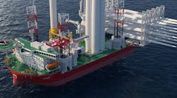 Nessie is a self-propelled jackup vessel that operates with a high-capacity 2600t main crane.
