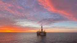 The Njord A platform at sunrise The Njord A platform at sunrise