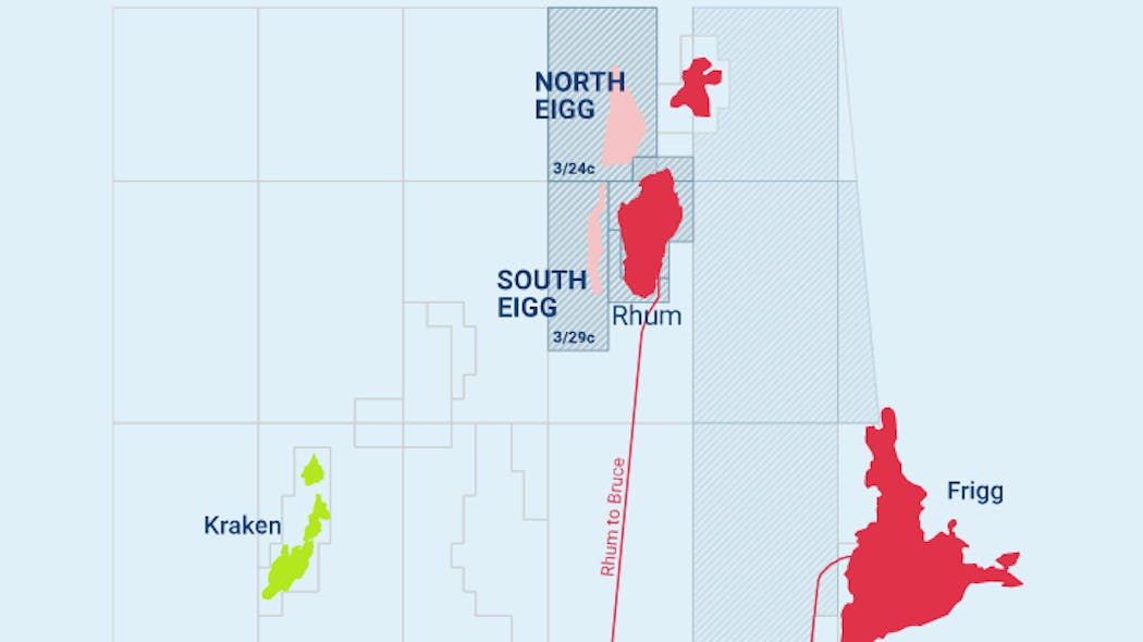 Blocks 3/24c and 3/29c contain the North Eigg and South Eigg prospects and are located in the Northern North Sea, adjacent to the Serica-operated Rhum Field in Block 3/29a.