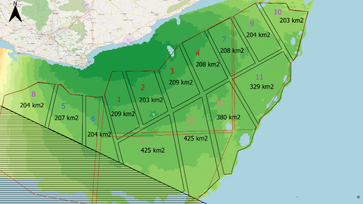 There are 14 spots located for offshore wind in the Gulf of Mannar.