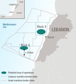 Lebanon Map Courtesy Total Energies