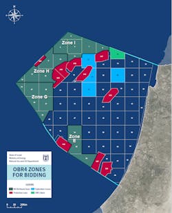 The area offered for bidding in OBR4 includes 20 exploration blocks.