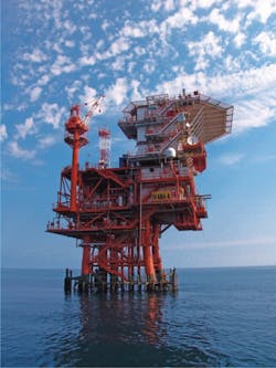 INA&apos;s Ivana A gas platform (pictured) is one of the platforms serving the Ivana Field offshore Croatia, where MOL also explores and develops.