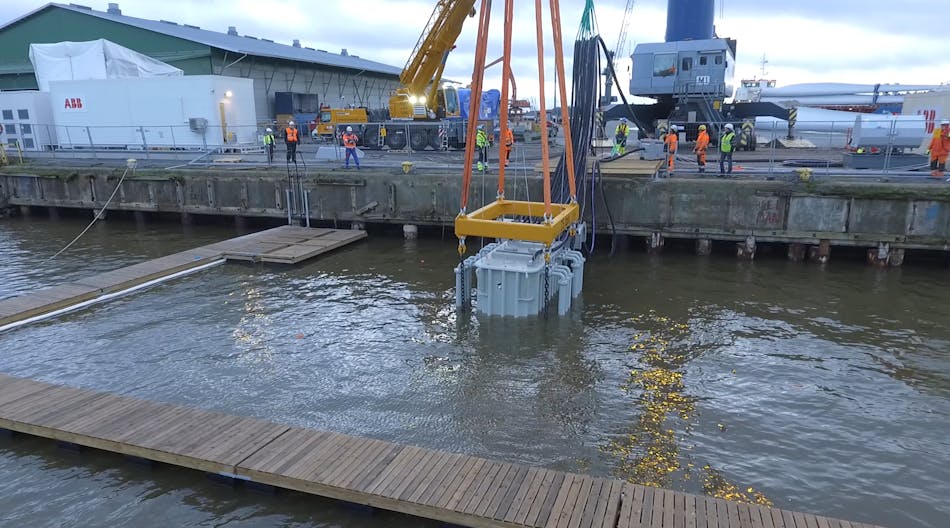 ABB tests its subsea variable speed drive under water.