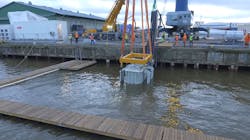 ABB tests its subsea variable speed drive under water. ABB tests its subsea variable speed drive under water.