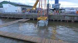 ABB tests its subsea variable speed drive under water. ABB tests its subsea variable speed drive under water.