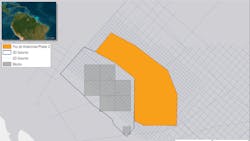 Foz de Amazonas Phase II extends coverage from existing 3D data into deeper water over prospective acreage identified by basin modeling, which is on trend with other discoveries in the region. Foz de Amazonas Phase II extends coverage from existing 3D data into deeper water over prospective acreage identified by basin modeling, which is on trend with other discoveries in the region.