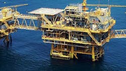 The Falah oil field, discovered in 1972, consists of four platforms. This is one of five fields Dubai Petroleum Establishment operates offshore Dubai.