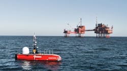 Fugro's USV undertakes a fully remote offshore inspection near TAQA's P15-complex. Fugro's USV undertakes a fully remote offshore inspection near TAQA's P15-complex.